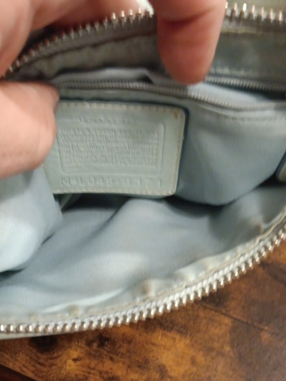 Vintage Y2K Coach Hamptons Signature Demi Pouch Bag - Ice Blue 6371 - Picture 3 of 9